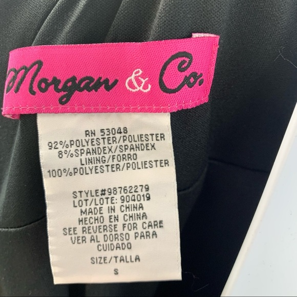 Morgan & Co. Solid Black Draped Spaghetti Strap Mini Balloon Dress Retro - Picture 8 of 15